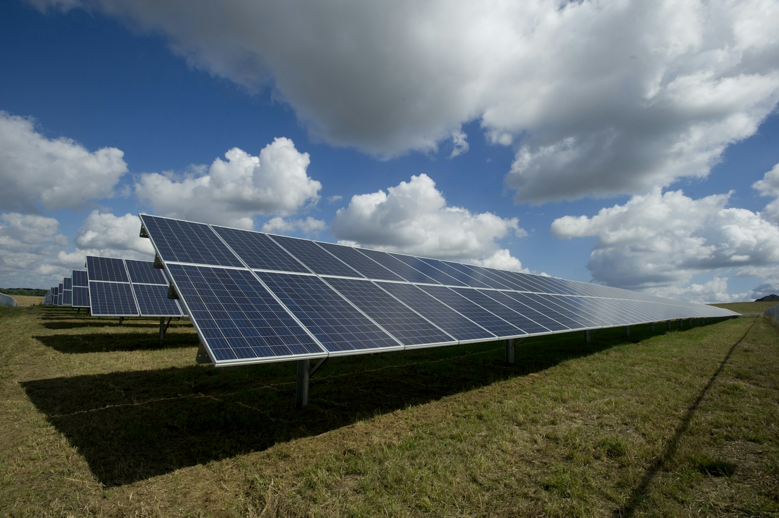 Champ de panneaux solaires photovoltaïques